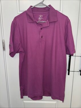 Men’s Monterey Club Purple Short Sleeved Collared Work Shirt - medium